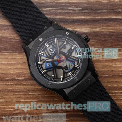 AAA Grade Clone Hublot Classic Fusion Black Bezel Black Rubber Strap Watch